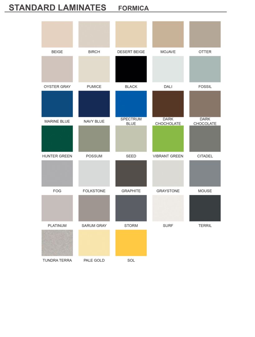 Standard Laminate Finishes